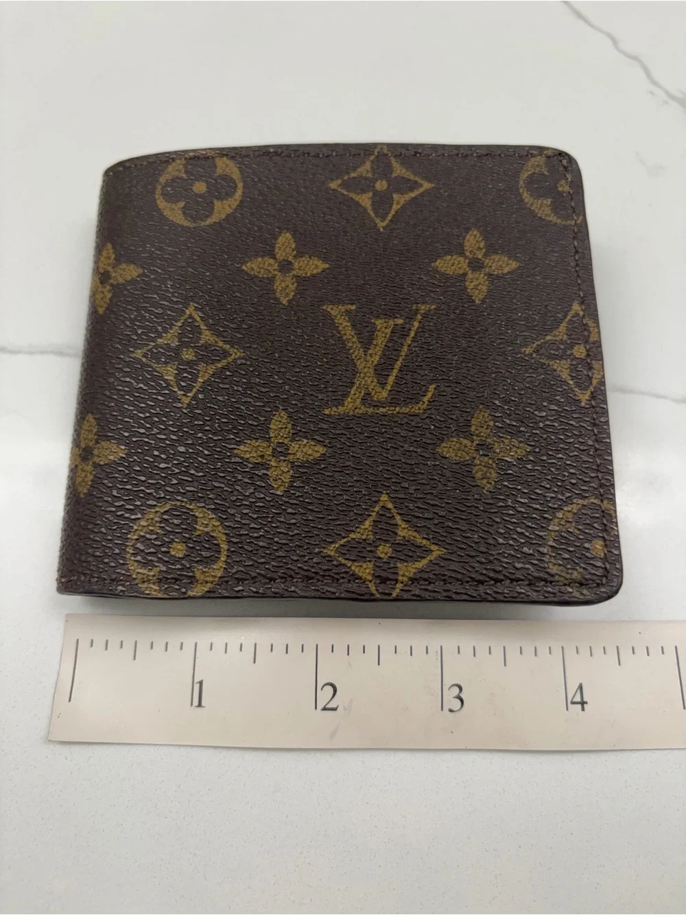 Vintage Black Louis Vuitton Brown Monogram Canvas Bi-Fold Wallet